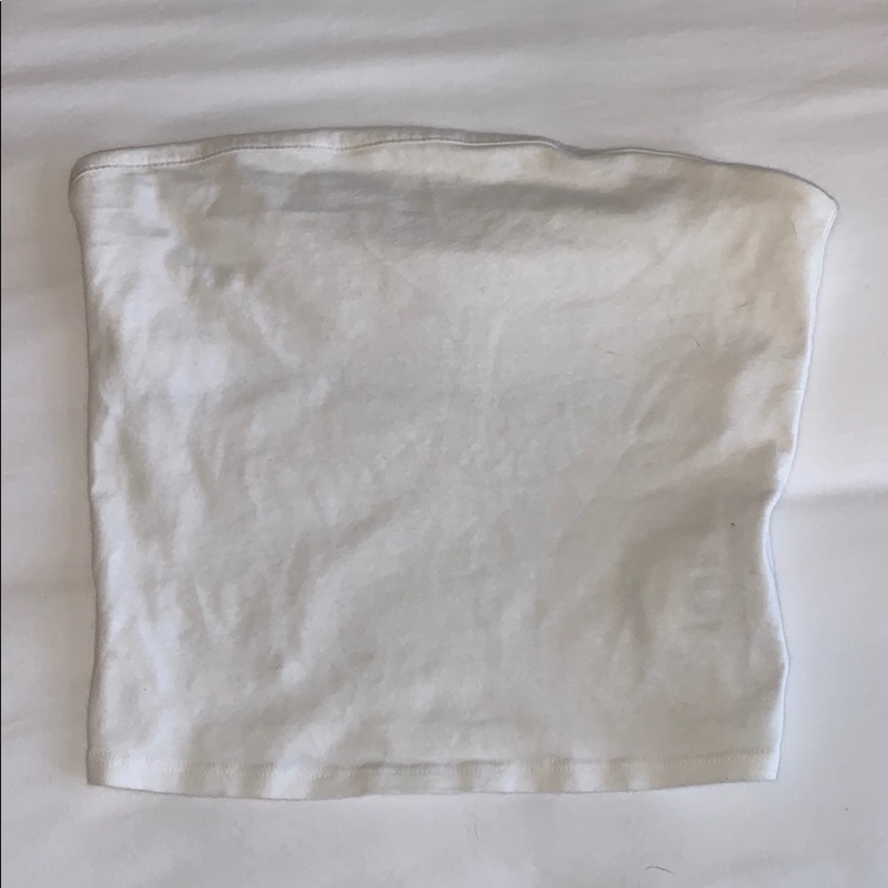 White Bandeau Crop top XS
